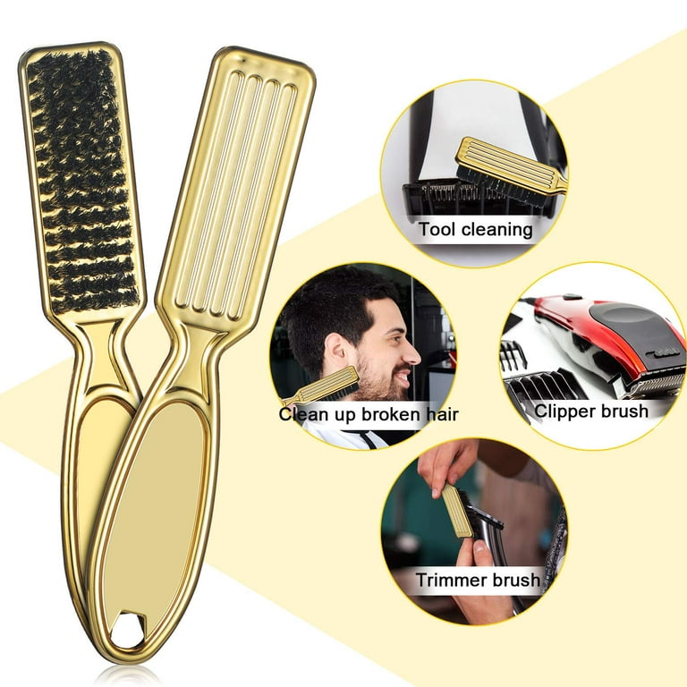 6 Pieces Barber Blade Cleaning Brush Clipper Cleaning Nylon Brush Clipper  Cleaner Brush Cleaning Clipper Styling Brush Tool for Men( Red/Black) 