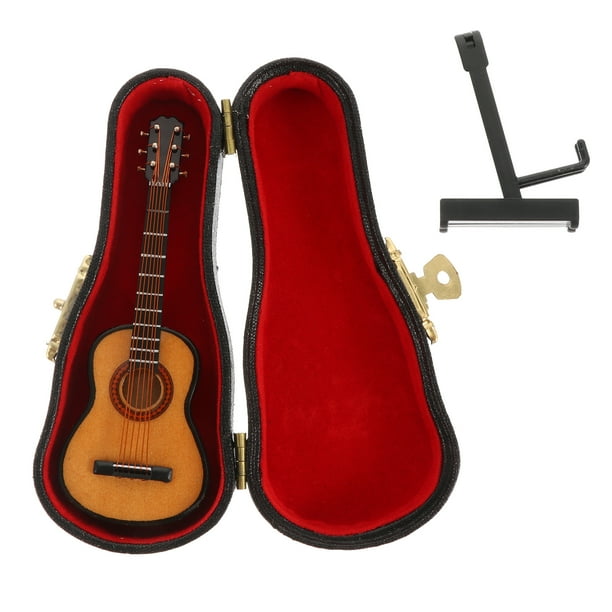 GOOHOCHY 1 juego de mini guitarra clásica, modelo de simulación de guitarra, decoración de escritorio con caja