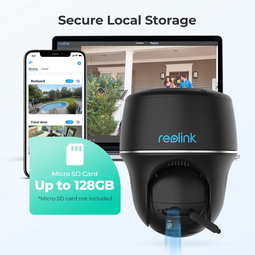 Reolink 5MP Pan Tilt WIFI Outdoor Security Battery Camera, Night Vision - Argus Series B430+Solar Panel