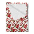thumbnail image 2 of Cranberry Soft Flannel Fleece Throw Blanket, Childish Fruit Branches Kids Nursery Foliage Harvest Cartoon Style, Cozy Plush for Indoor and Outdoor Use, 50" x 70", Fern Green Red White, by Ambesonne, 2 of 5