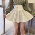 thumbnail image 2 of PIKADINGNIS Korean Fashion High Waist Skirts Ladies Spring Black White Pleated Skirt Women Streetwear All-Match Mini Skirts, 2 of 6