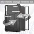 thumbnail image 4 of elitegadget Dual Layer Case for Samsung Galaxy Tab S9 FE+ Plus 12.4" (SM-X610/X616) / Galaxy Tab S9+ Plus 12.4" (SM-X810/X816/X818) - Hybrid Dual Layer Case Cover with Kickstand (Black/Black), 4 of 5