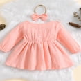 thumbnail image 3 of Bébé Enfant en Bas Âge Filles Tenues Manches Longues Volant une Ligne Robe Vêtements Mignons 2 Pièces Ensemble, 3 of 8