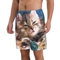 thumbnail image 2 of Naloa Playful Cat Men's Beach Shorts, Surfing shorts, Swim trunks, Quick Dry Swim Trunks for Surfing Beach Fun - Large, 2 of 9