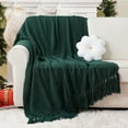 thumbnail image 3 of Forest Green Throw Blanket,Knitted Christmas Green Blanket for Couch Bed,Home Decor,60"x80", 3 of 8