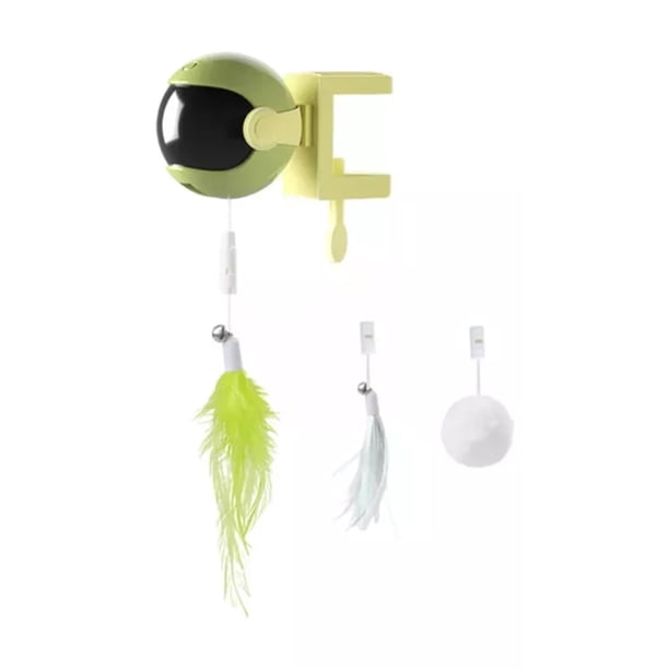Methold Juguete elegante para gatos con mecanismo de elevación automático y accesorios intercambiables, suministros para mascotas Juguetes para gatos verde