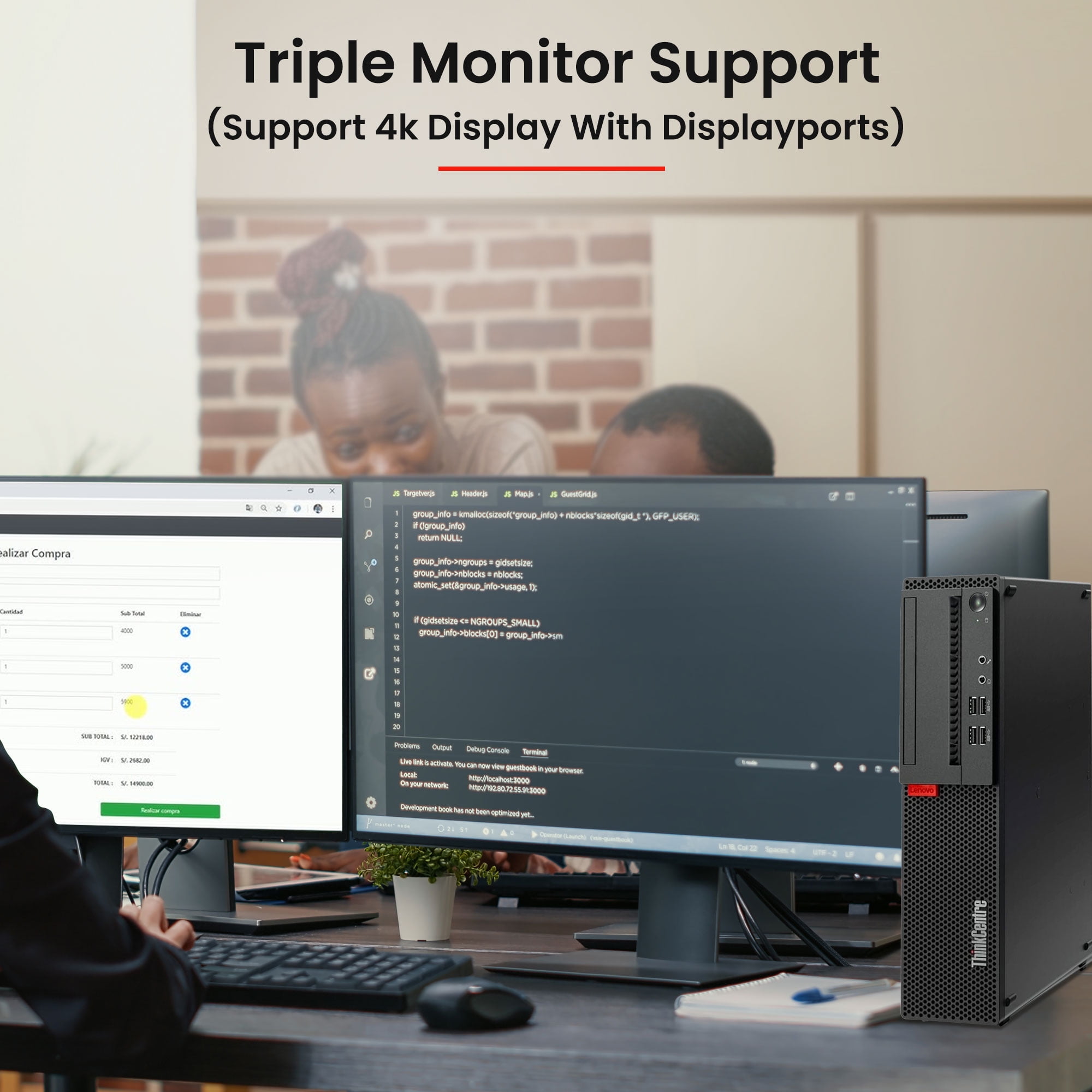 Restored Lenovo ThinkCentre Desktop PC Intel Core i5-6500, 32GB Ram, 2TB SSD 24" LED Monitor Screen, Built-in Wi-Fi, BTO Keyboard & Mouse, Windows 10 Professional (Refurbished)