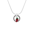 thumbnail image 2 of Delight Jewelry Silvertone Red Jalapeno Gymnastics Mom Ring Charm Necklace, 18", 2 of 4