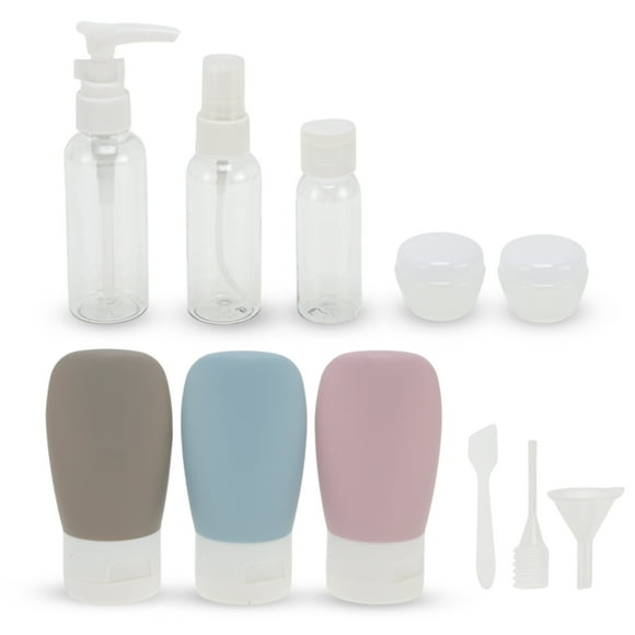 Conjunto de Contenedores de Viaje Únicos 1 Set Botellas de Viaje Portátiles PE Blanco Púrpura Azul Gris