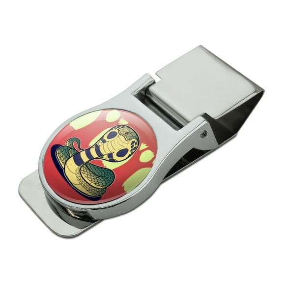Cobra Snake Satin Chrome Plated Metal Money Clip