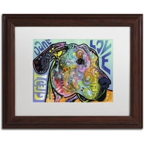 Trademark Fine Art 'Great Dane Luv' Canvas Art by Dean Russo, White Matte, Wood Frame