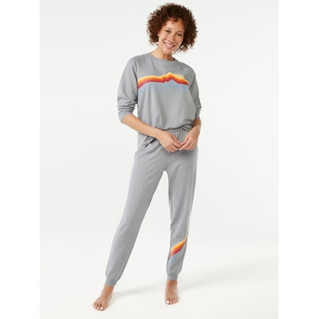 

Joyspun Women s French Terry Holiday Pajama Gift Set 2-Piece Sizes S to 3X