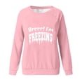 thumbnail image 4 of Fznquz Long Sleeve Women Sweatshirt Fall Winter Crewneck Pink Pullover Tops Letters Print Trendy Casual Womens Fashion, 4 of 4