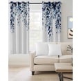 thumbnail image 2 of Blue Eucalyptus Blackout Curtains 39 Inches Long for Bedroom, Weeping Botanical Leaf Watercolor Thermal Insulated Room Darkening Black Out Window Curtain Panels Grommet Drapes for Living Room, 2 of 8