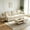 Cream Beige + Chenille + 3 Seat, variant on AUU 105-Inch Chenille Cloud 3-Seater Sofa – Elegant Round Pillows & Quilted Back Cushions, Recessed Base Legs, Ergonomic Seat Base, Easy Assembly, Deep Seat Couch for Living Room