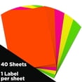 thumbnail image 2 of JAM Paper Full Page Shipping Labels, 8 1/2 x 11, Assorted Neon Colors, 40 Sheets per Pack, 2 of 5
