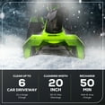 thumbnail image 4 of Greenworks 60V 20" Cordless Single-Stage Snow Blower with 5.0 Ah Battery & 6A Charger 2608702, 4 of 12