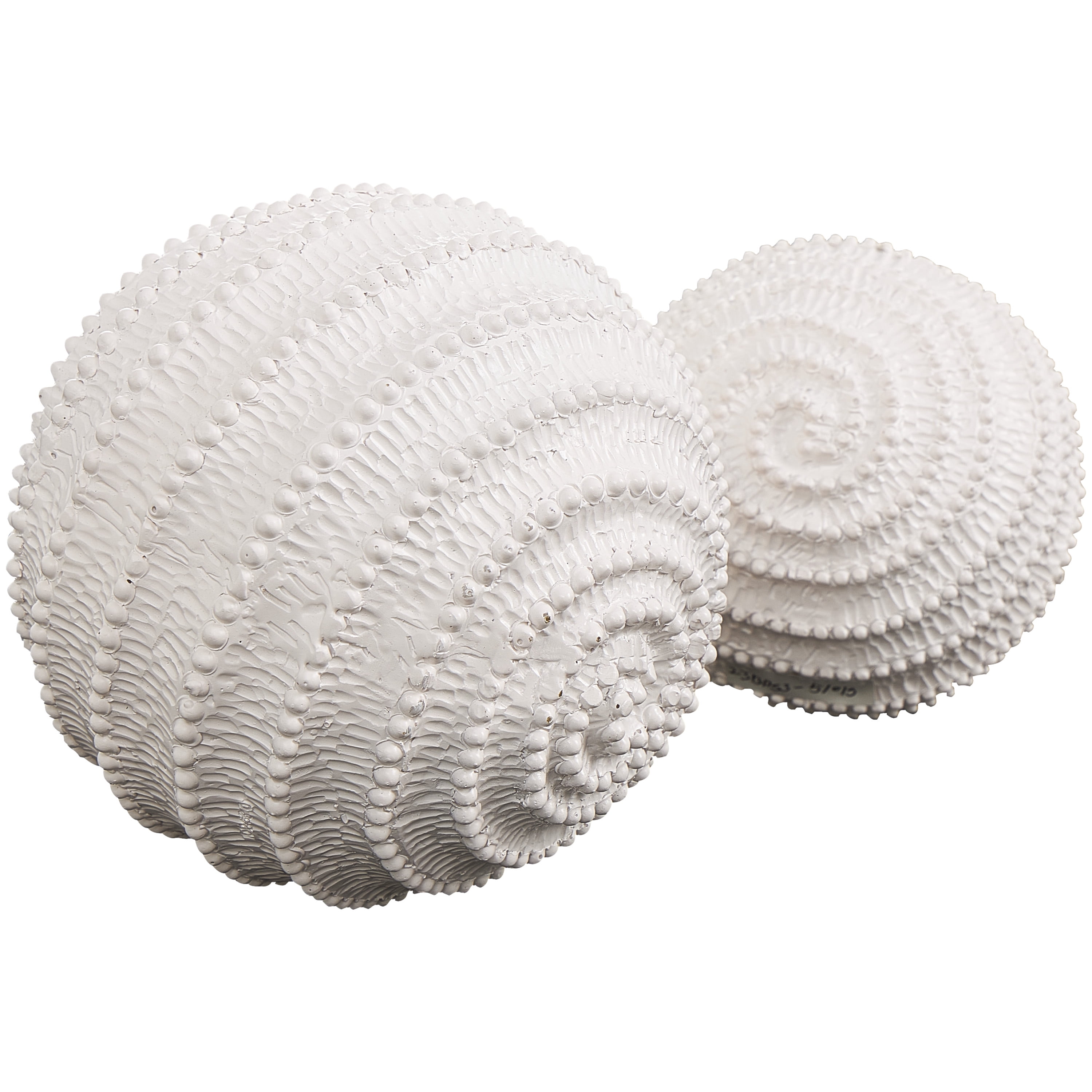 6", 5"H Cream Resin Textured Coral Sculpture with Dimensional Ball Details, by DecMode (2 Count)