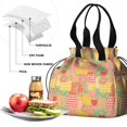 thumbnail image 4 of Pioneer Flower Floral Print Pattern Drawstring Lunch Bag Women - Drawstring Lunch Bag Insulated for Work Office - Stain-Resistant Large Lunchbags for Women with Multi-Pockets, 4 of 6