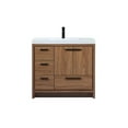 thumbnail image 3 of Elegant Decor Wyatt 36" Aluminum MDF Single Bathroom Vanity in Walnut Brown, 3 of 8
