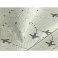 thumbnail image 4 of Ambesonne Airplane Print Quilted Bedspread Set 3 Pcs, Minimal Silhouettes, King Size, Cream Grey, 4 of 5