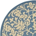thumbnail image 3 of SAFAVIEH Courtyard Yvette Floral Indoor/Outdoor Area Rug, Blue/Natural, 5'3" x 5'3" Round, 3 of 5