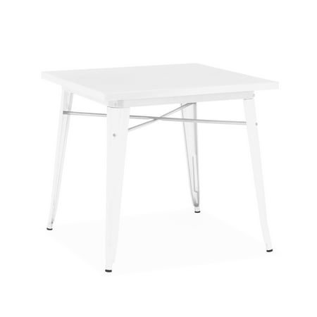 48 Inch Square Dining Table - Dreux Glossy White Steel Dining Table 30 Inch