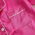 thumbnail image 6 of Girls Spring Outfits for Girls 8-9 Girls Summer Outfits Size 6X-7 Toddler Girls Floral Silk Pajamas Short Sleeve Button up Top Shorts Summer 2Pc Flowers Satin Pajamas Set 5-6 Years, 6 of 9