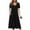*1-Black, variant on Women's One-Piece Short Sleeve Midi Dress,Ladies Drawstring Waist Dress with Pockets,Side Slit T-Shirt Dress for Women,Gray,S-2XL