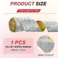 thumbnail image 2 of Uxcell 4" x 10 Yards Velvet Wired Gold Crushed Ribbon for Bow Decor Silver, 2 of 7