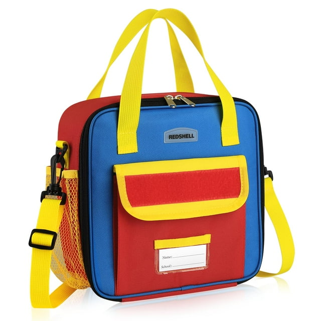Lonchera táctica REDSHELL para niños, aislada, 5.5L con correa, roja y azul