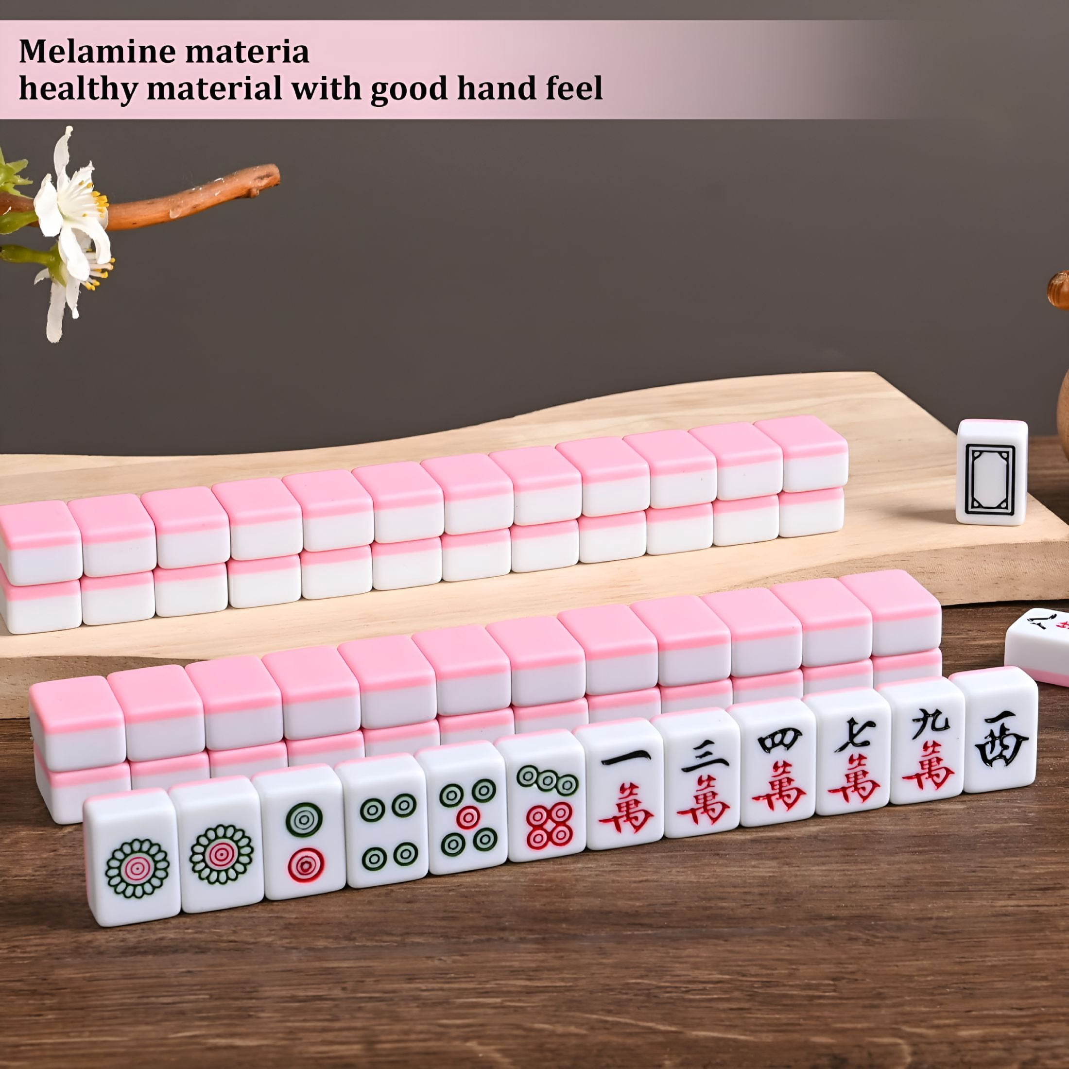 BESTSKY Traditional Mini Chinese Mahjong Game Set 144 Tiles
