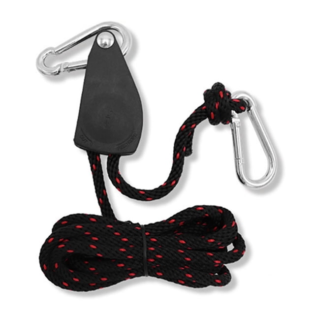 Pulley Block, Adjustable Long Nylon Rope Durable Pulley Roller Fixed Firmly Stainless Steel with 2 Strong Buckles for Lamp Lifting 2m / 6.6ft,2. / 7.5ft