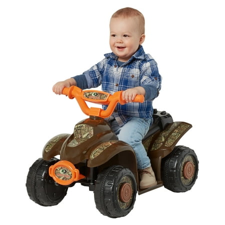 Mossy Oak Toddler Quad, 6-Volt Ride-On Toy by Kid Trax, Brown / Orange /