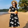thumbnail image 4 of Balery Swan And Dragonflies Pattern Womens Dresses Loose Short sleeve Sundresses Swimsuit Coverup 2025 Summer Casual Dress for Women - A-Line Swing Dress, 4 of 6
