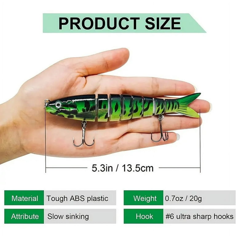 Fishing Lures Multi Jointed Swimbait Crank Bait Slow Sinking Bionic  Artificial Bait Freshwater Saltwater Trout Bass Fishing Accessories  10g/13.5cm 