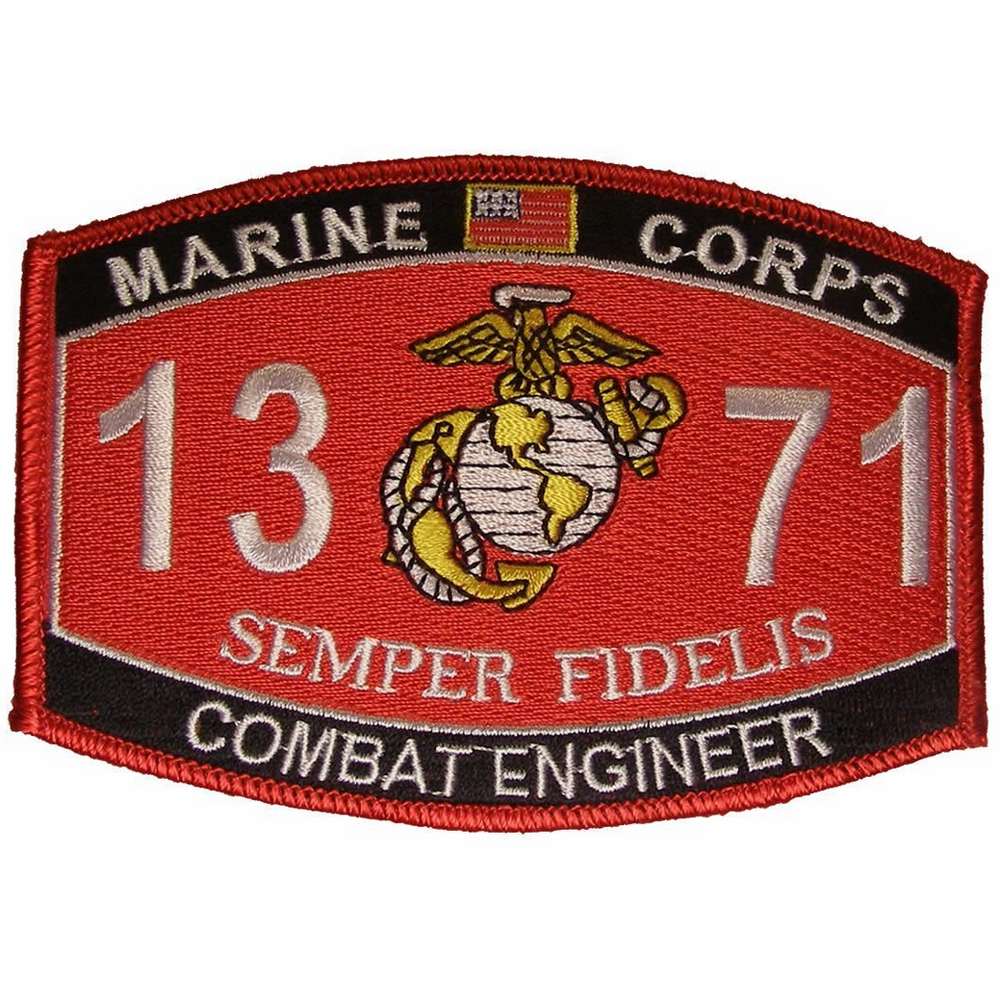 MARINE CORPS 1371 COMBAT ENGINEER MOS SEMPER FIDELIS PATCH USMC EGA