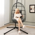 thumbnail image 4 of Gymax Chaise Oeuf Suspendue Chaise Balançoire Sans Support avec Coussin d'Appui-tête Confortable et Coussin Doux, 4 of 10