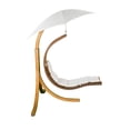 thumbnail image 4 of Leisure Season Wood Patio Swing Chaise Lounge With Umbrella, 4 of 7