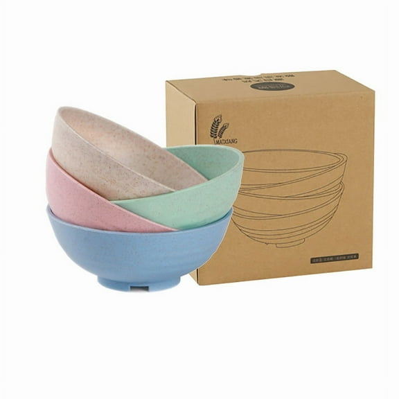 CNKOO 4PCS Unbreakable Cereal Bowls Microwave and Dishwasher Safe BPA Free Bowl Dessert Bowls for Serving Soup, Oatmeal, Pasta and Salad