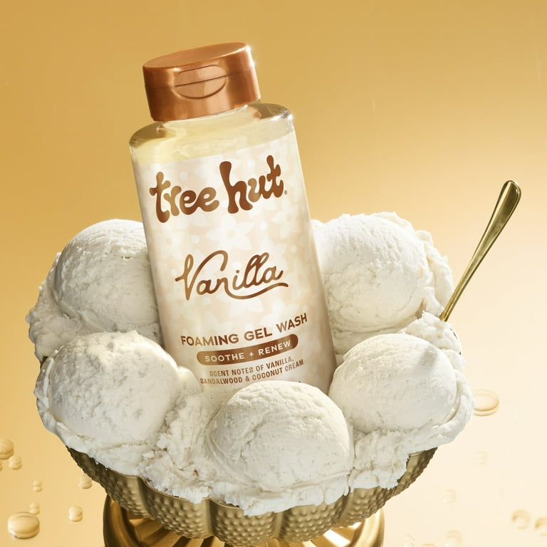 Tree Hut Vanilla Soothing Foaming Gel Body Wash, 18 fl oz with