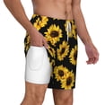 thumbnail image 3 of Gaeub Sunflower 6 Mens Swim Trunks Stretch Beach Shorts Quick Dry for Men Swim Shorts Swimwear with Pockets- Medium, 3 of 9