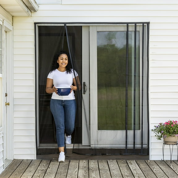 Duck Brand Hands-Free Magnetic Screen for French/Sliding Doors, 75 in. x 83 in.