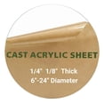 thumbnail image 1 of 1/4" Plexiglass Sheet, 11 Inch Diameter Clear Acrylic Circle, Cake Disk, Table Top, Backdrop - 1 Piece, 1 of 5