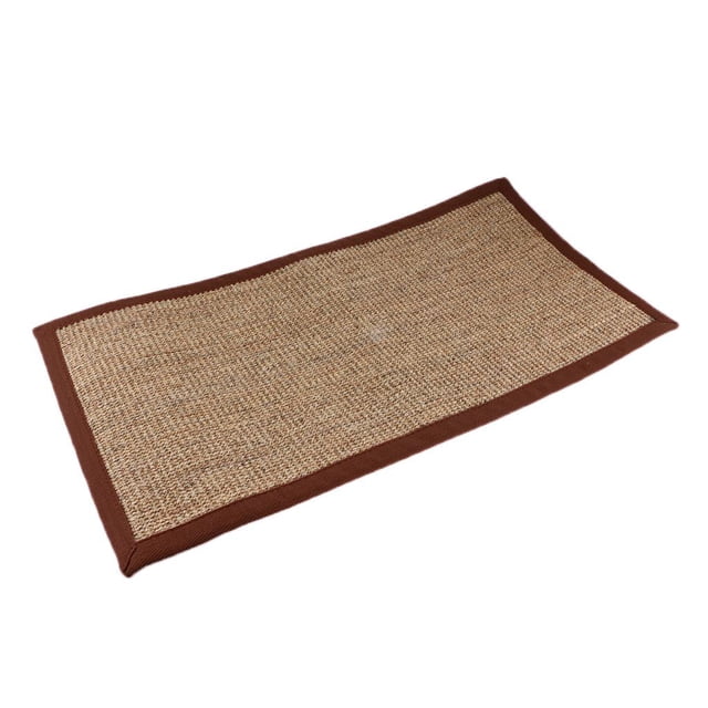 Alfombras de sisal de la colección de fibras naturales con superficie antideslizante. C Café borde 60x120cm