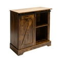 thumbnail image 6 of Topcobe Modern Floor Storage Cabinet with Sliding Barn Door, Farmhouse Accent Console Buffet Sideboard for Living Room Kitchen, Brown, 6 of 9