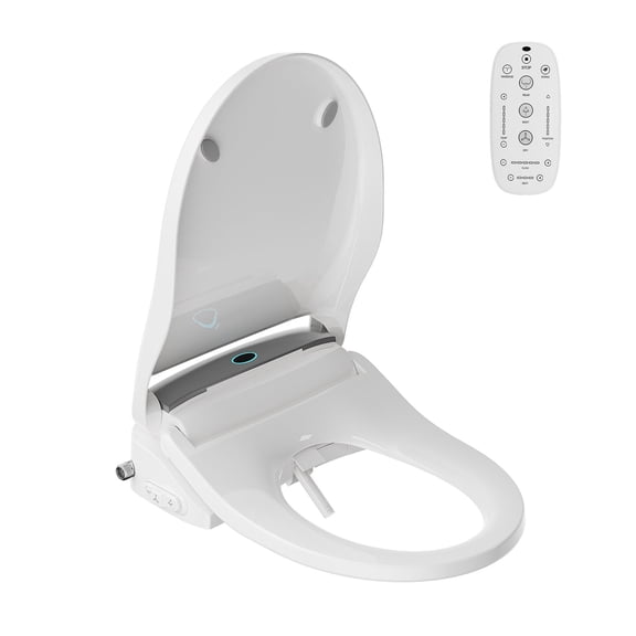 HOROW Smart Bidet Seat for Elongated Toilets, Heated Seat with Warm Water Wash, Warm Air Dryer, Night Light, Auto Flush, Adjustable Nozzle