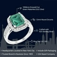 thumbnail image 2 of Gem Stone King 925 Sterling Silver Emerald Cut Green Malachite Ring for Women (5.62 Cttw, Size 5), 2 of 5