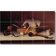 thumbnail image 1 of Ceramic Tile Mural-William Harnett Still Life Painting 71. 30" w x 18" h using (15) 6 x 6 ceramic tiles, 1 of 3