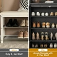 thumbnail image 7 of Homhougo Rattan Shoe Cabinet with 2 Doors, Wooden Shoe Storage Organizer with Adjustable Shelves, 5-Tier Shoe Storage Cabinet for Entryway, Hallway, Closet, Living Room, Black, 7 of 7